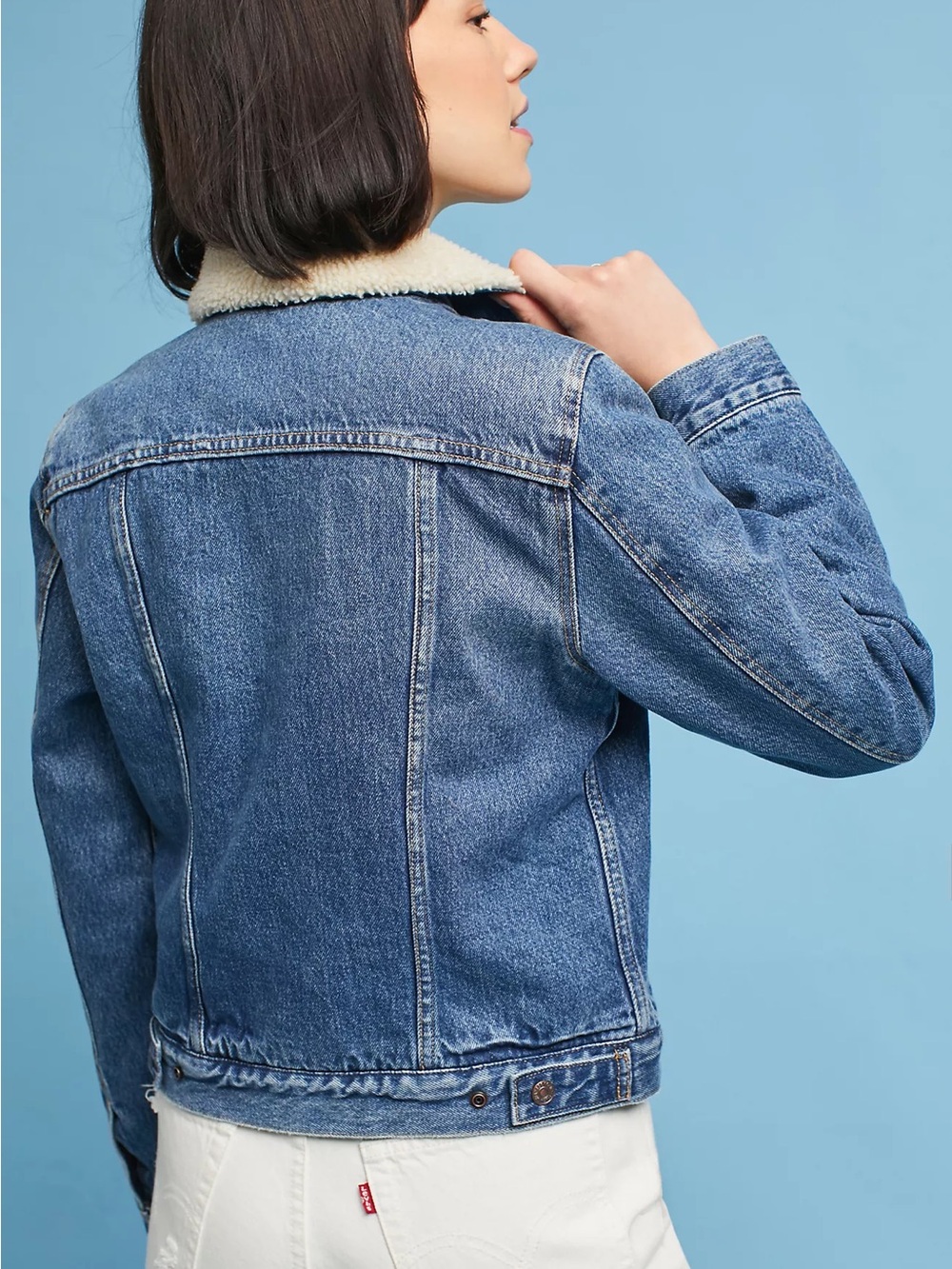 Levi's Blue Denim Sherpa Collar Jacket - Picture 6 of 12